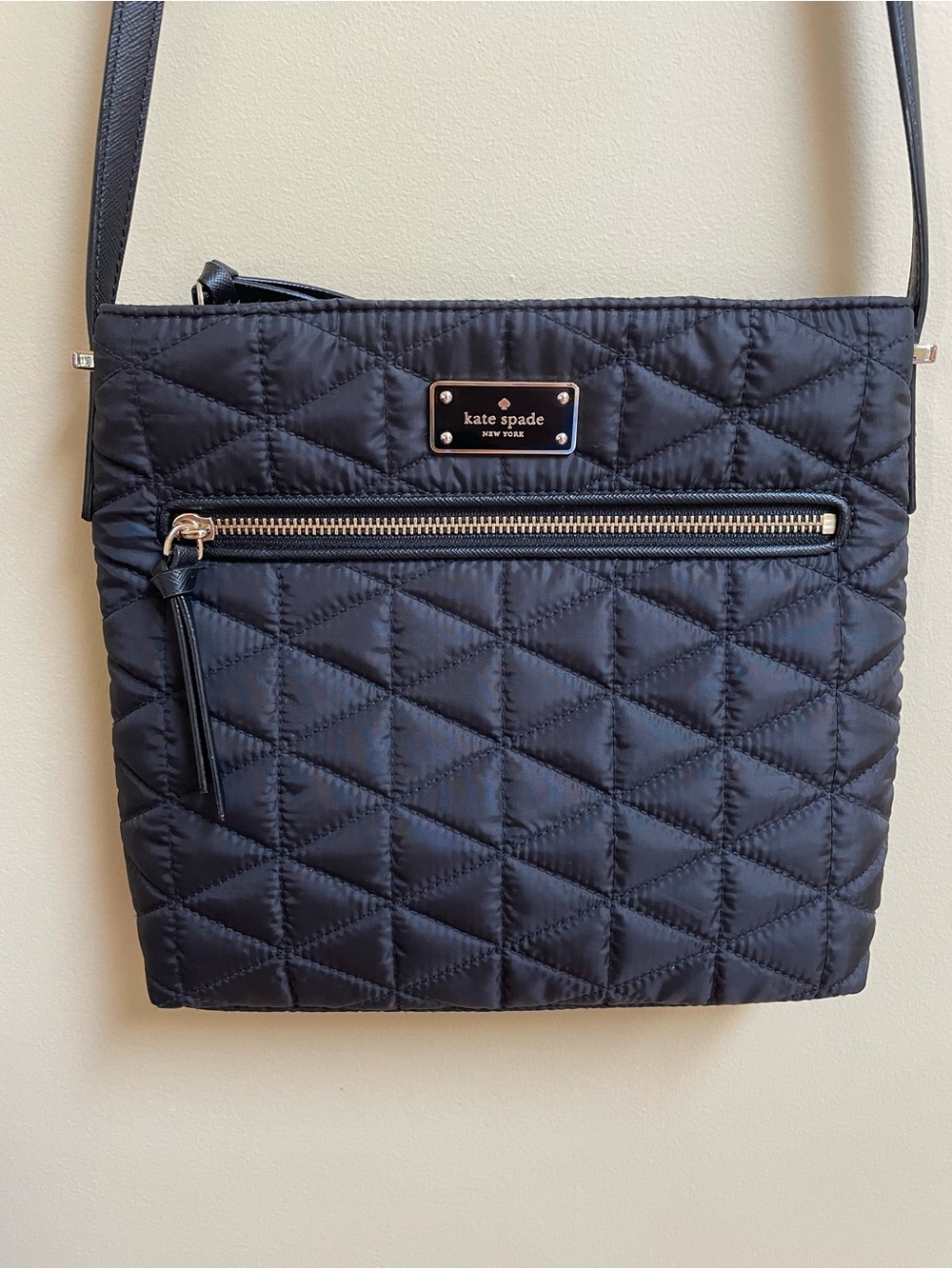 Kate Spade New York Black Quilted Crossbody Shoulder Bag Women's